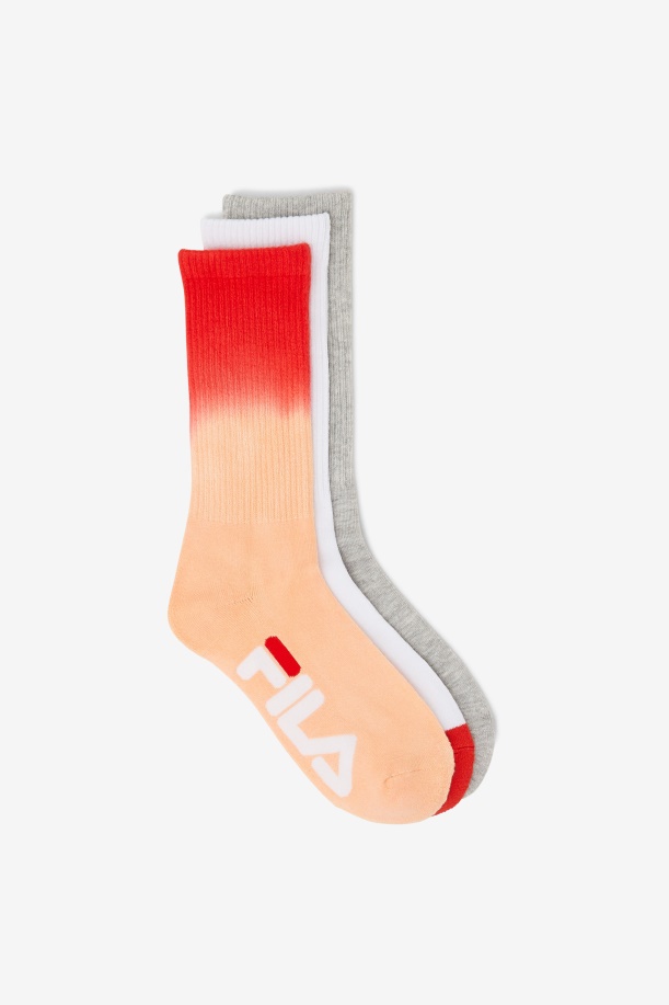γυναικεία κάλτσα Dip Dye Crew 3 συσκευασιών ροδάκινο Fila