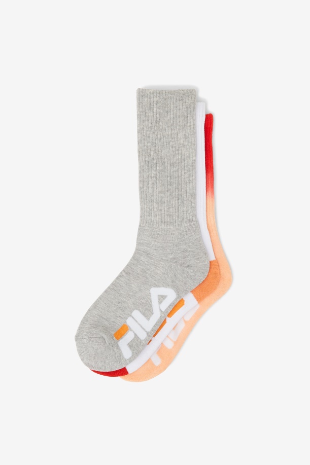 γυναικεία κάλτσα Dip Dye Crew 3 συσκευασιών ροδάκινο Fila