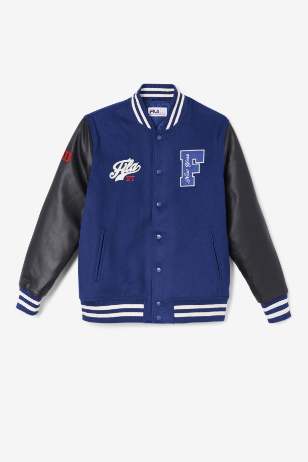 μπουφάν Fila Josh Varsity μπλε/μαύρο