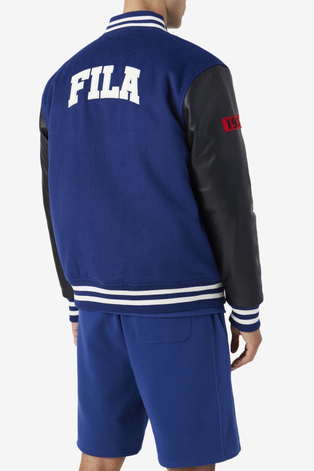 μπουφάν Fila Josh Varsity μπλε/μαύρο