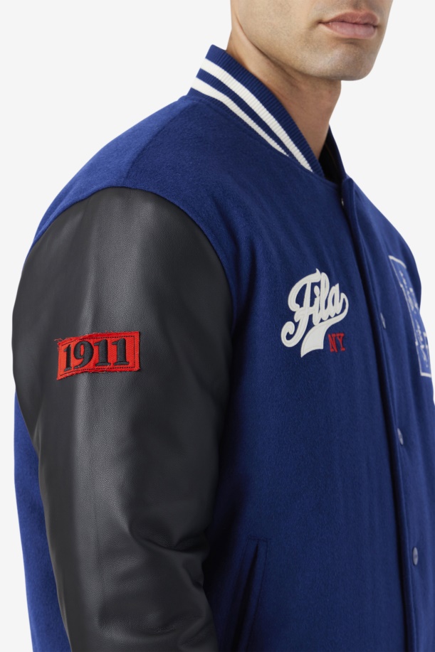 μπουφάν Fila Josh Varsity μπλε/μαύρο