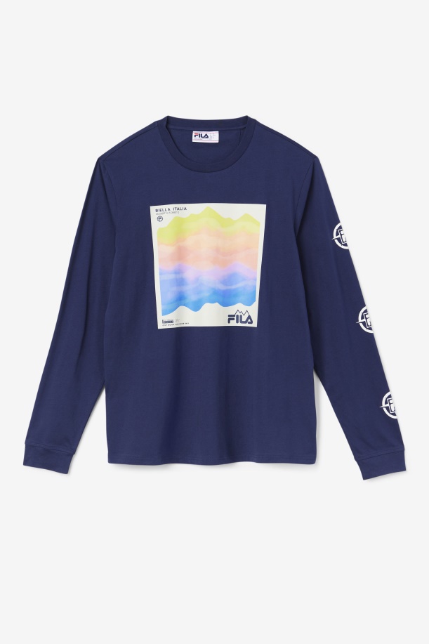 μακρυμάνικο μπλουζάκι Fila Navy/ice Aqua/egret Kare