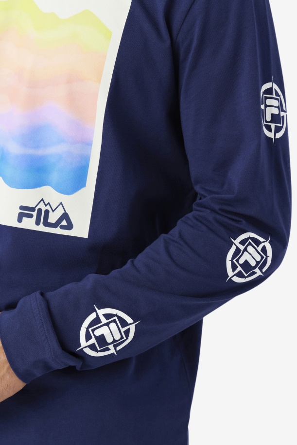 μακρυμάνικο μπλουζάκι Fila Navy/ice Aqua/egret Kare