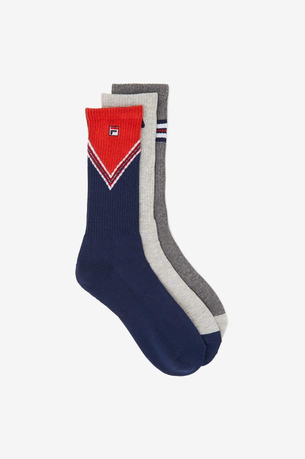 Fila ανδρική κάλτσα Chevron Crew 3-pack Navy