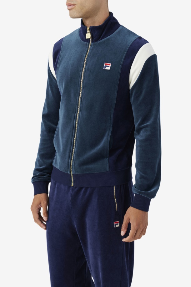 Floyd Velour Jacket Fila Teal/navy/egret