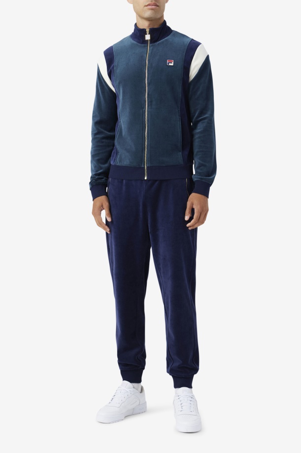Floyd Velour Jacket Fila Teal/navy/egret