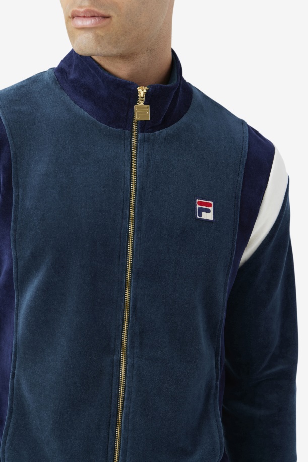 Floyd Velour Jacket Fila Teal/navy/egret