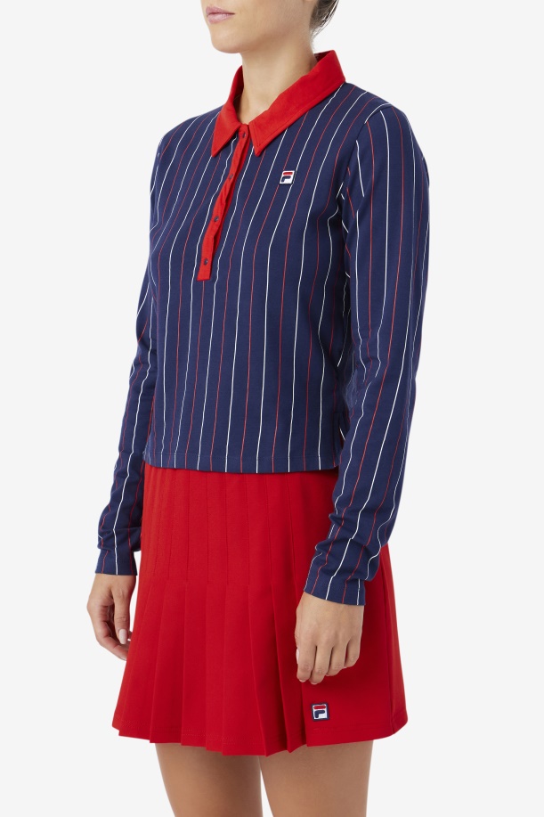 Jada μακρυμάνικο Polo Navy/κόκκινο/λευκό Fila