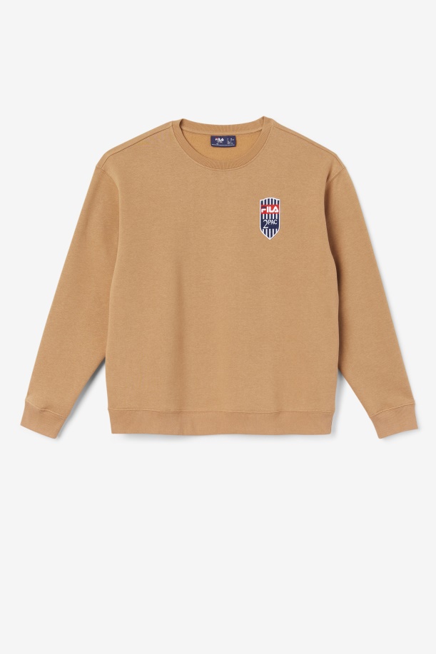 Fila Tobacco Brown 2pac Fleece Patch Crew