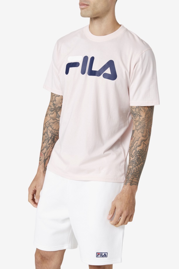 ανδρικό μπλουζάκι αετού ροζ/ναυτικό/λευκό Fila