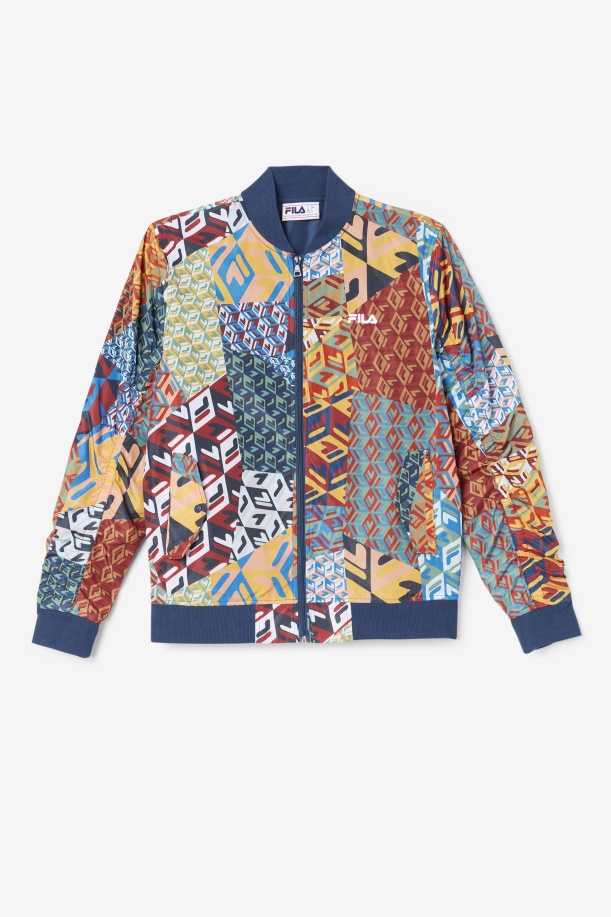 Mav Bomber Jacket Ocean/κίτρινο/λευκό Fila