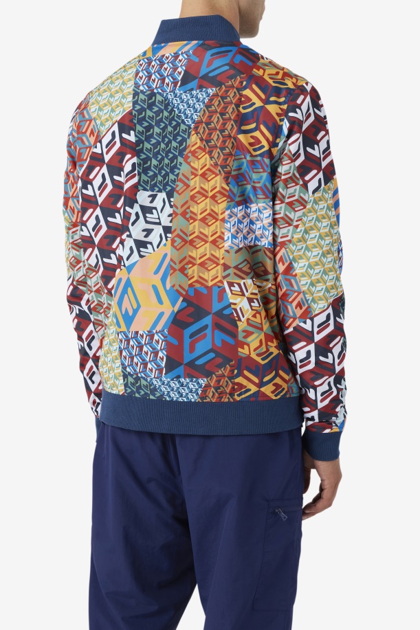 Mav Bomber Jacket Ocean/κίτρινο/λευκό Fila