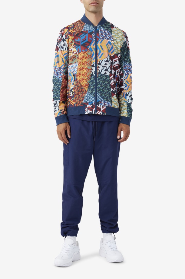 Mav Bomber Jacket Ocean/κίτρινο/λευκό Fila