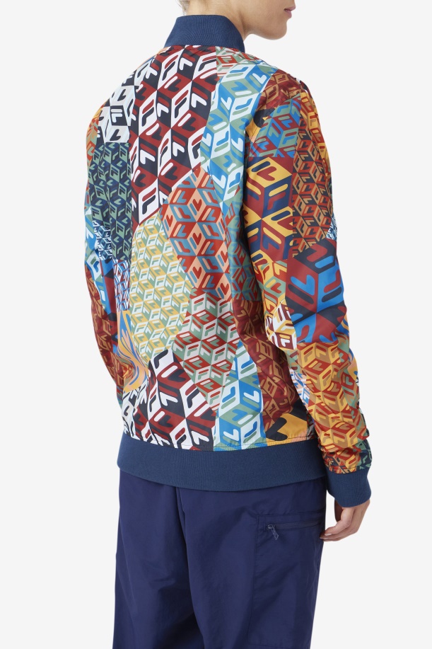 Mav Bomber Jacket Ocean/κίτρινο/λευκό Fila