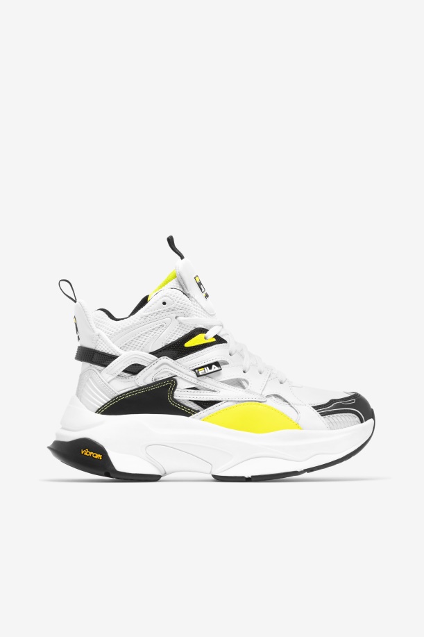 Fila γυναικείο Hallasan Mid Premium λευκό/μαύρο/λεμόνι τονωτικό