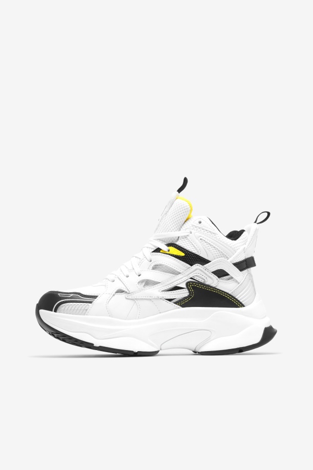 Fila γυναικείο Hallasan Mid Premium λευκό/μαύρο/λεμόνι τονωτικό
