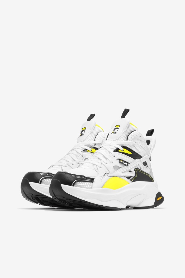 Fila γυναικείο Hallasan Mid Premium λευκό/μαύρο/λεμόνι τονωτικό
