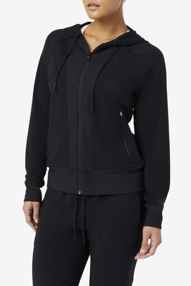 μαύρο Fi-lux υφή Full Zip Hoodie Fila