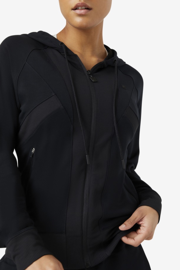 μαύρο Fi-lux υφή Full Zip Hoodie Fila
