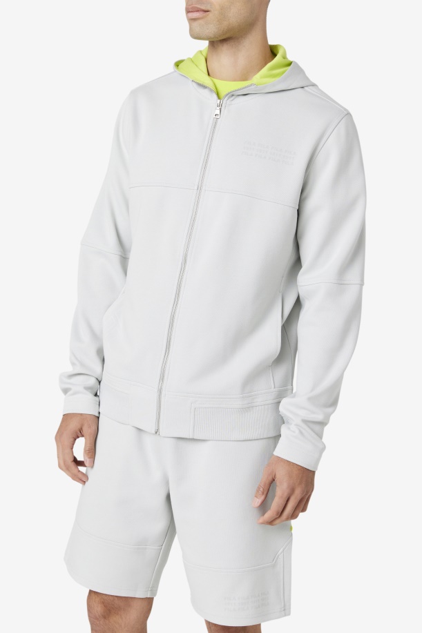 Kayra Full Zip Hoodie Fila Stone/lime Punch