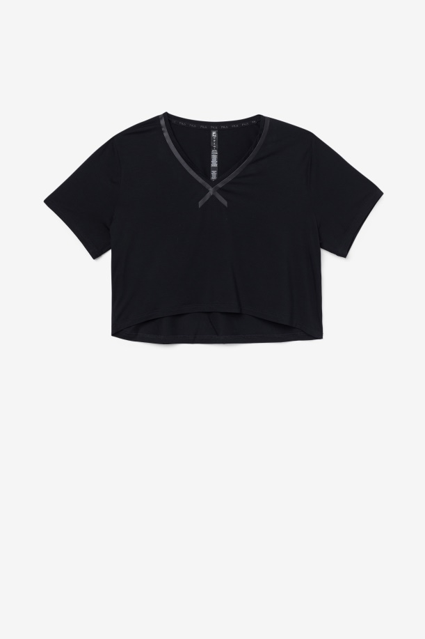 Fi-lux High-low Crop Top μαύρο Fila