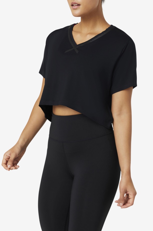 Fi-lux High-low Crop Top μαύρο Fila