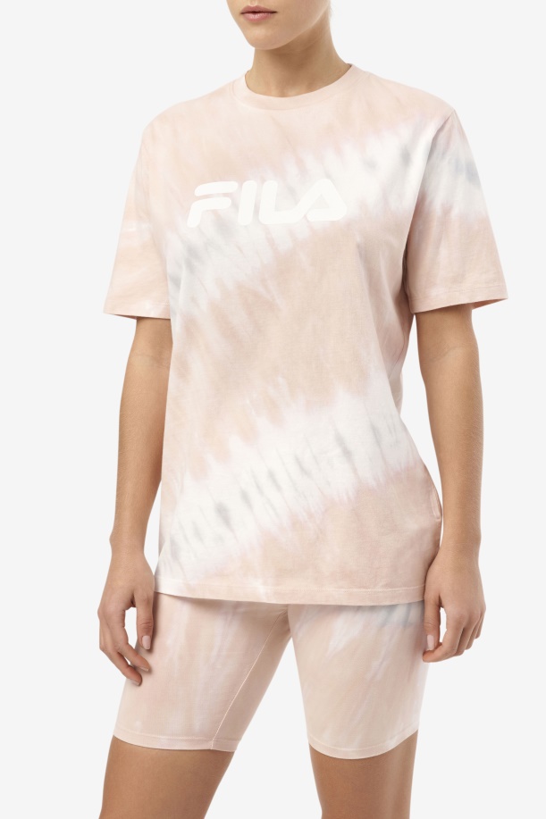 γαρδένια/λευκό/βελγικό μπλοκ Alivia Tie Dye Tee Fila