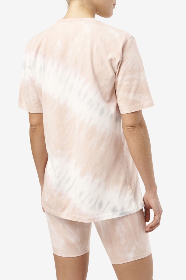 γαρδένια/λευκό/βελγικό μπλοκ Alivia Tie Dye Tee Fila