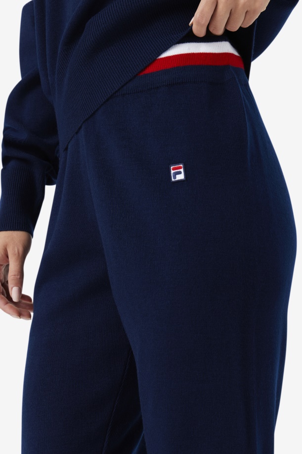 Frankie πλεκτό παντελόνι Fila Navy/κόκκινο/λευκό