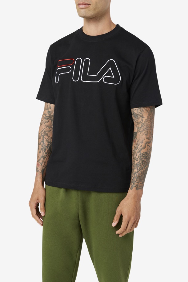 μαύρο/άσπρο/κόκκινο Borough Tee Fila