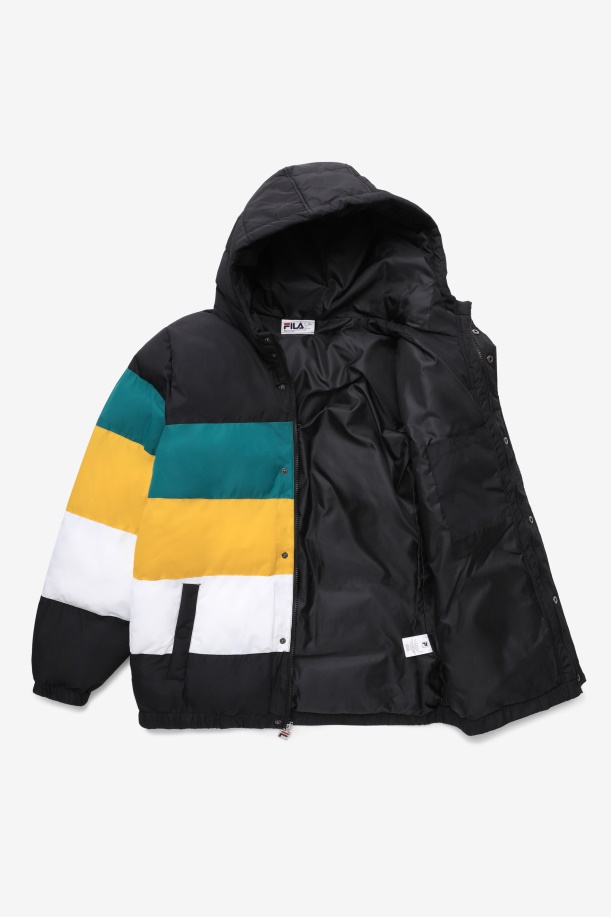 μαύρο/λιμαντικό μπλε/χρυσό Fila Giovanni Puffa Jacket