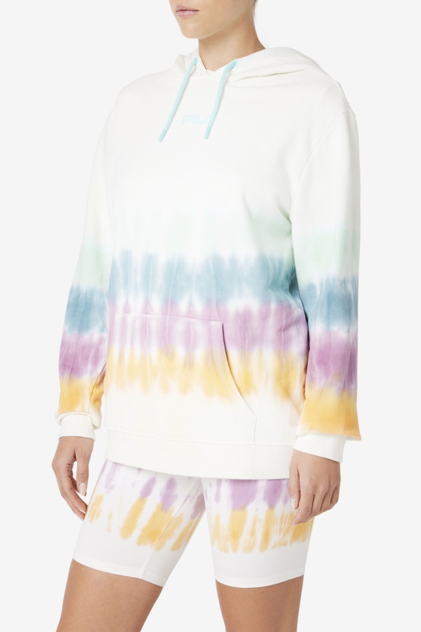 Aerolynn Tie Dye Hoodie White Tie Dye Fila