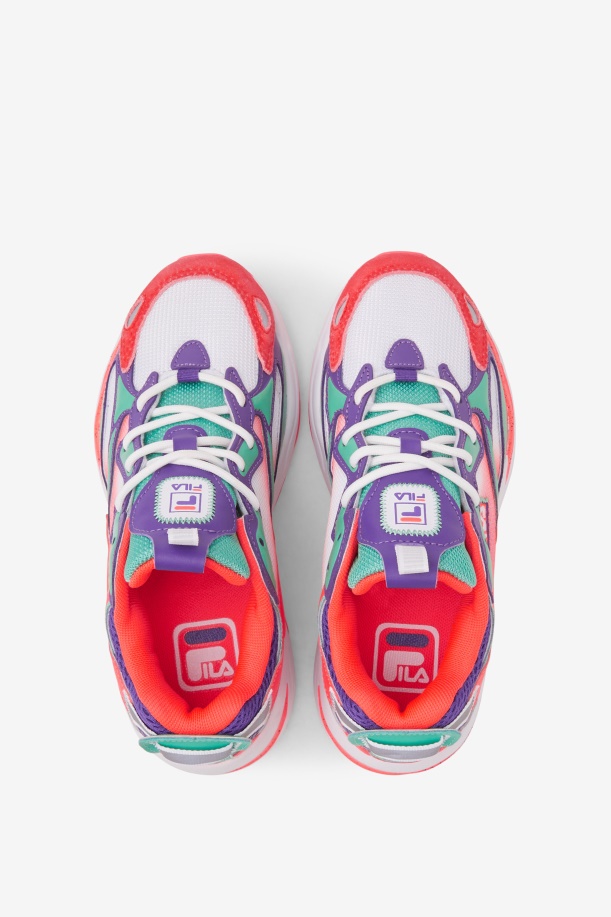Fila Little Kids\' Ray Tracer Apex λευκό/φλογερό κοραλί/μοβ