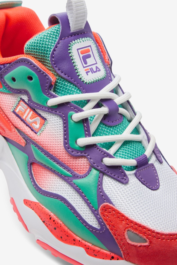 Fila Little Kids\' Ray Tracer Apex λευκό/φλογερό κοραλί/μοβ