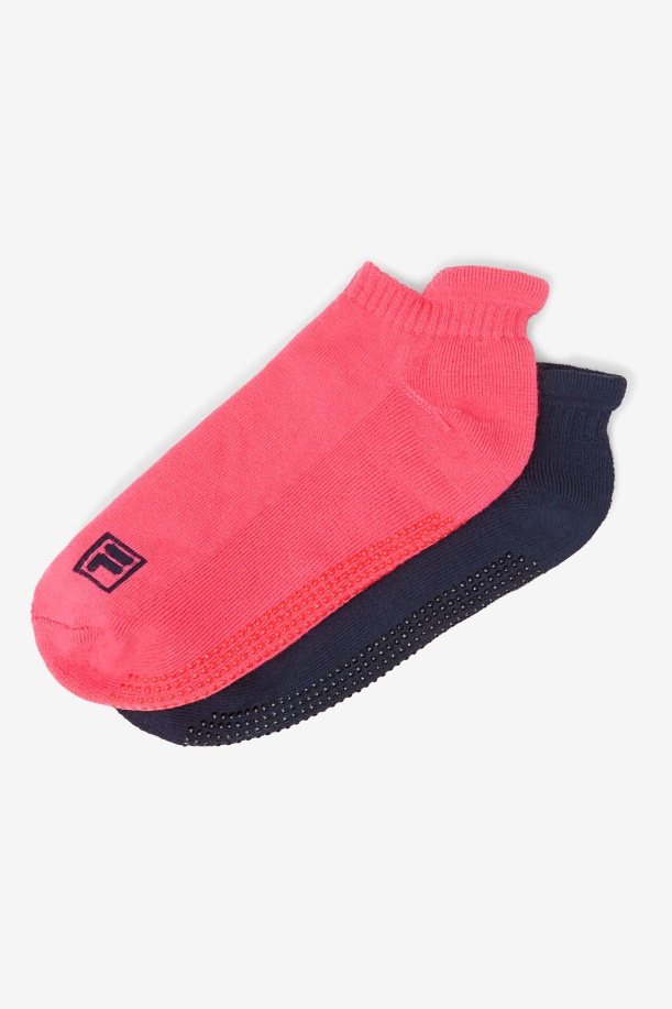 τσιχλόφουσκα ροζ γυναικεία κάλτσα No Show Grip Fila 2-pack