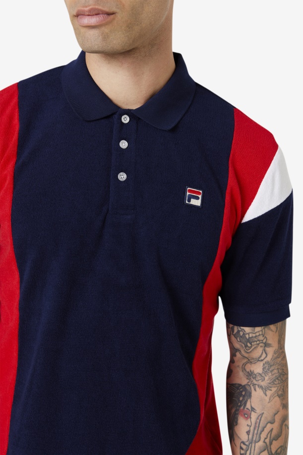 Fila Astro Terry Polo Navy/κόκκινο/λευκό
