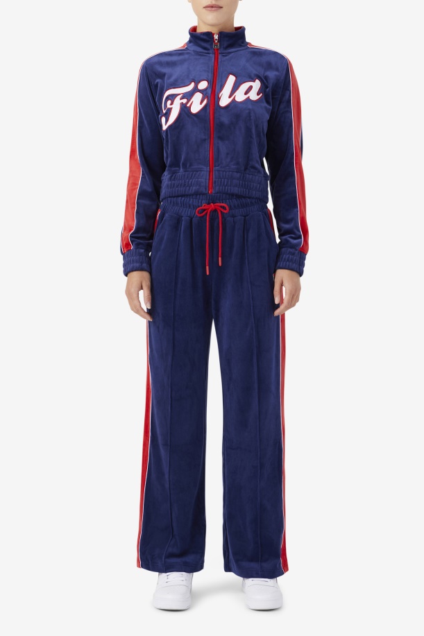 μπουφάν Fila Navy/λευκό/κόκκινο βαλέρι βελούδο