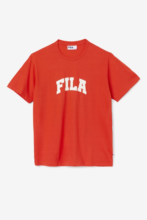 φλογερό κόκκινο/λευκό μπλουζάκι κόντι Fila
