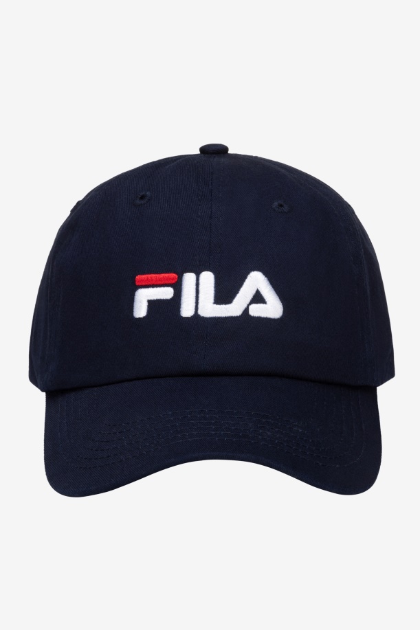 Fila κεντημένο λογότυπο καπέλο μπέιζμπολ Navy