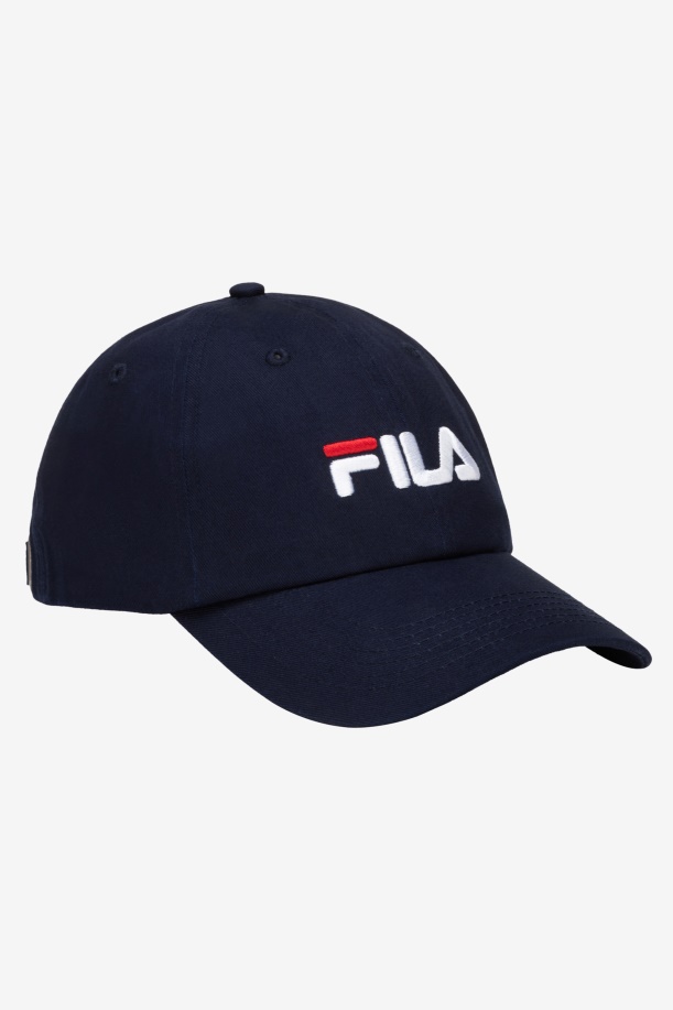 Fila κεντημένο λογότυπο καπέλο μπέιζμπολ Navy