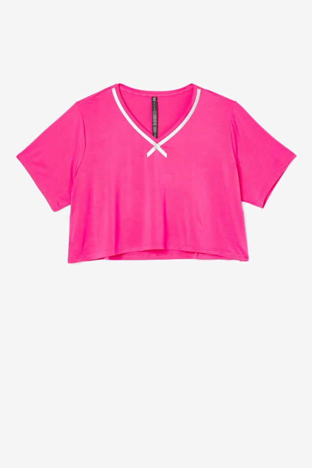 Fi-lux Hi-low Crop Top Fila έντονο ροζ
