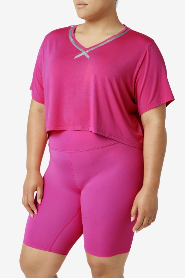 Fi-lux Hi-low Crop Top Fila έντονο ροζ