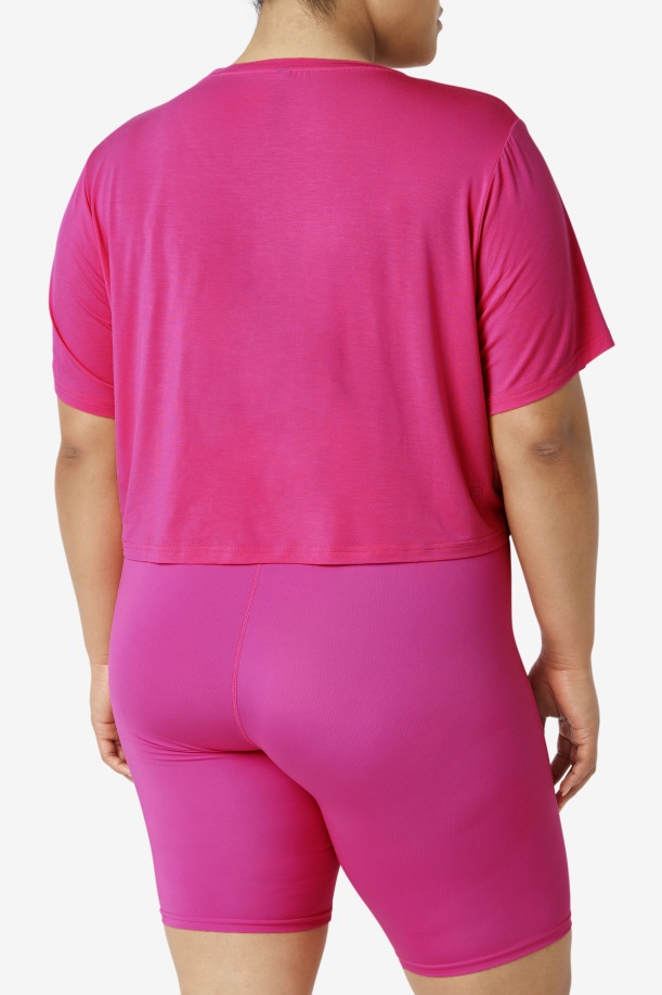 Fi-lux Hi-low Crop Top Fila έντονο ροζ