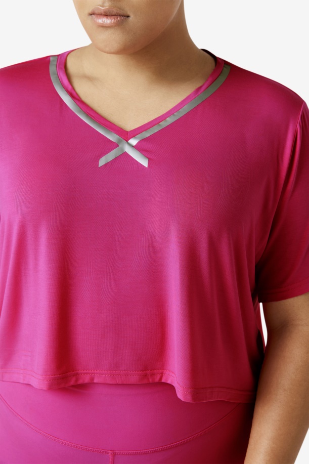 Fi-lux Hi-low Crop Top Fila έντονο ροζ