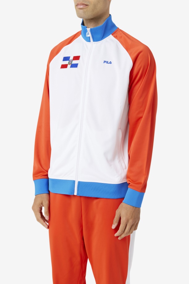 τζάκετ πίστας Dominican Republic Fila φλογερό κόκκινο/λευκό/μπλε