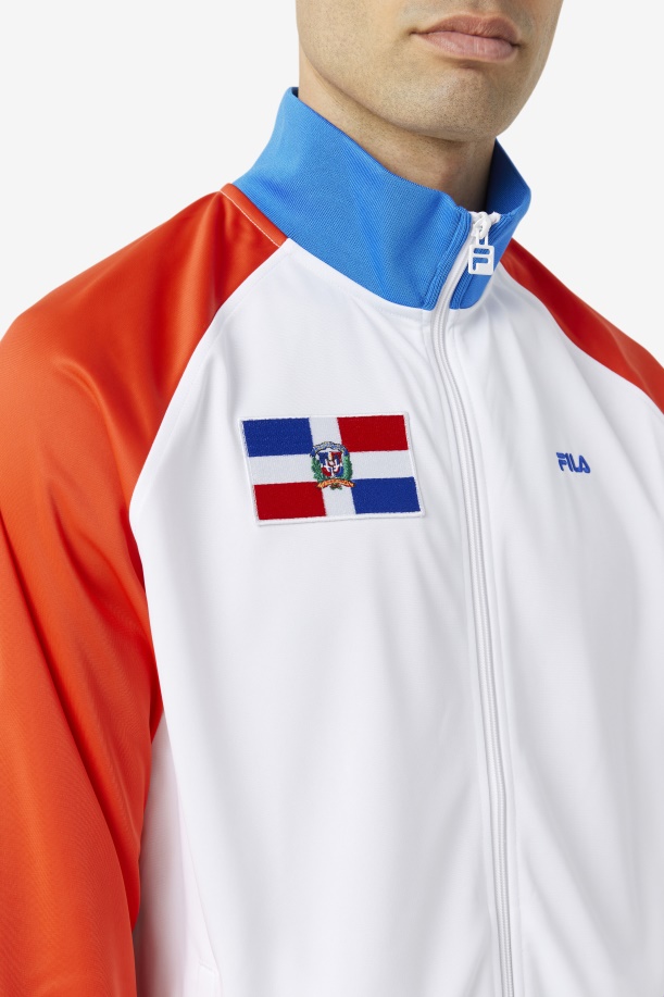τζάκετ πίστας Dominican Republic Fila φλογερό κόκκινο/λευκό/μπλε