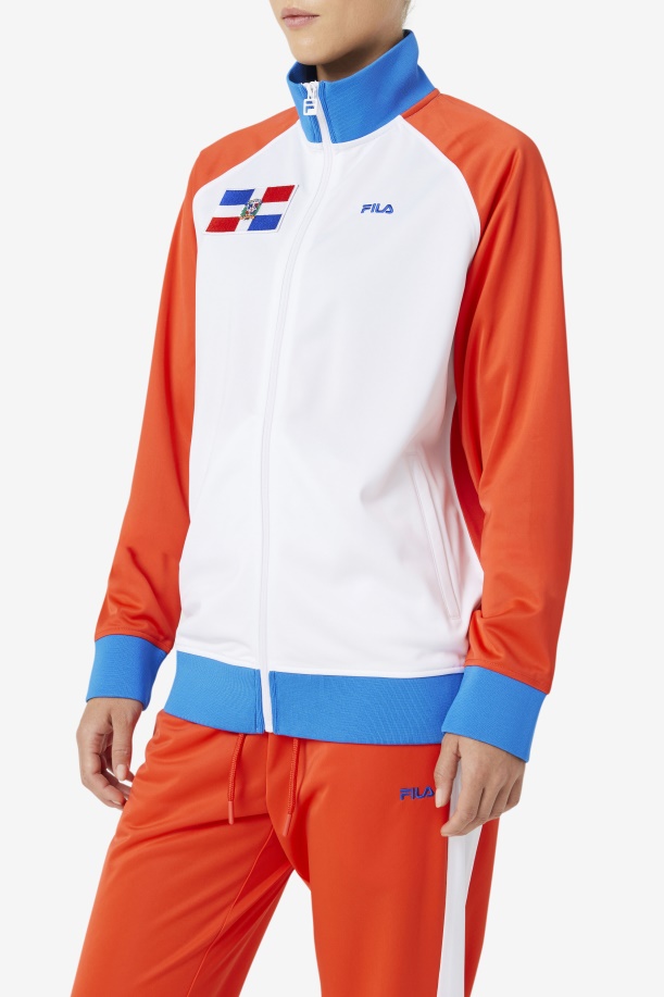 τζάκετ πίστας Dominican Republic Fila φλογερό κόκκινο/λευκό/μπλε