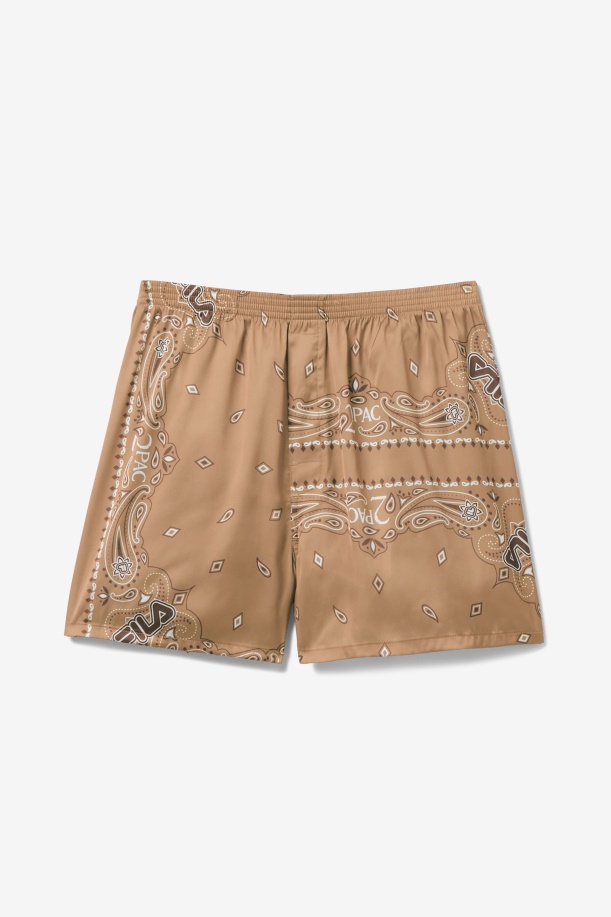 2pac Bandana Print Boxer Fila Tobacco καφέ/λευκό