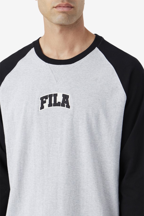 μπλουζάκι Chet Raglan Fila ανοιχτό γκρι Marl/μαύρο