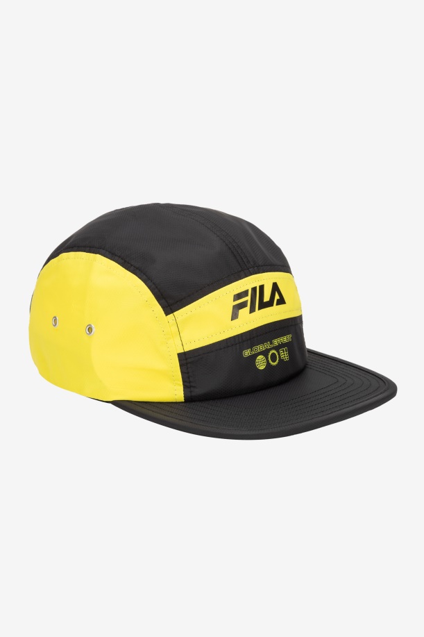 Καπέλο Camper με 5 πάνελ Fila Lime Punch/μαύρο